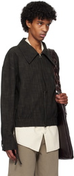 NULLUS Brown & Gray Tie A Knot Jacket