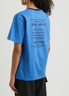 Wales Bonner Saturn Printed Cotton T-shirt Blue