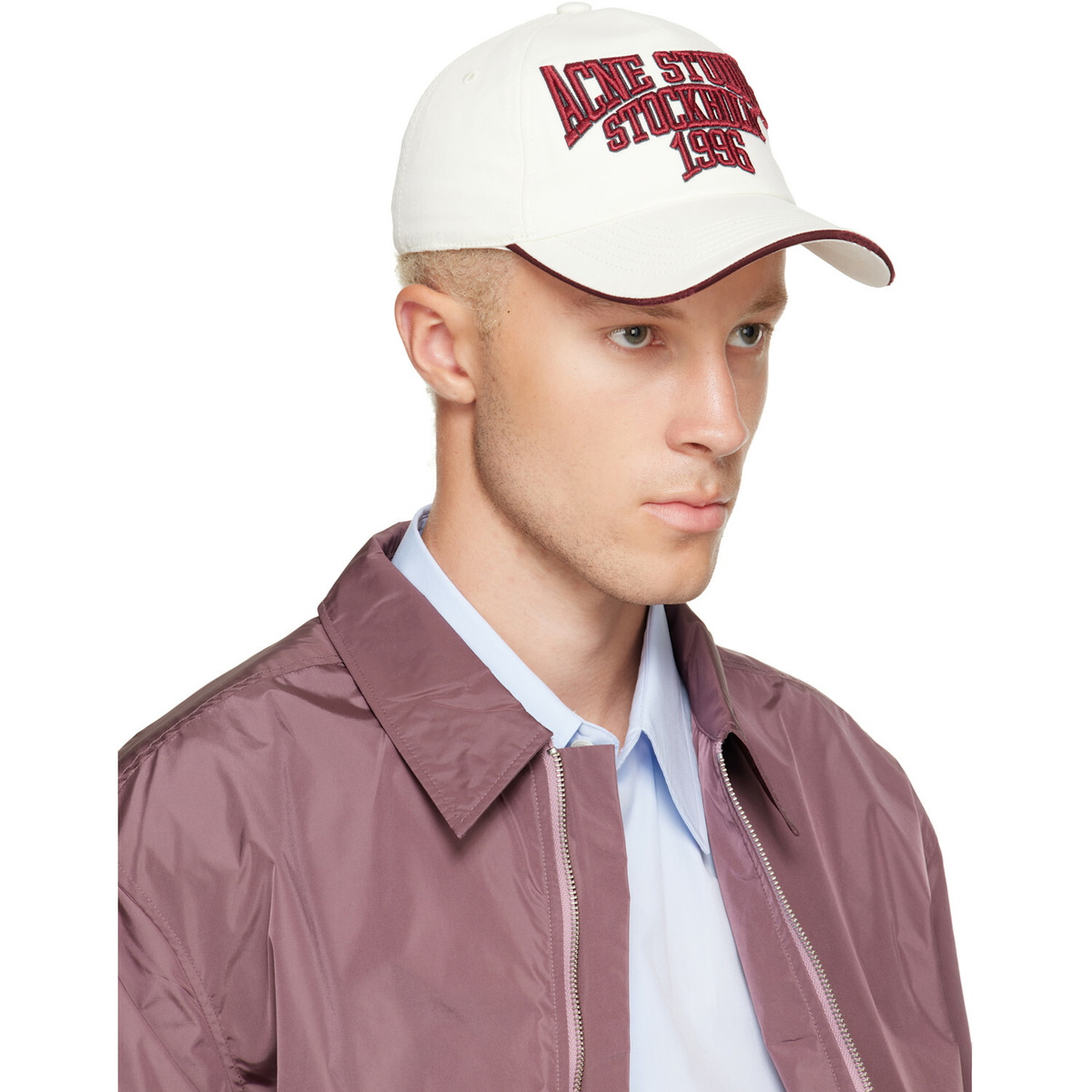 Acne Studios Off-White Embroidered Logo Cap