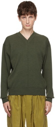 LEMAIRE Green V-Neck Sweater