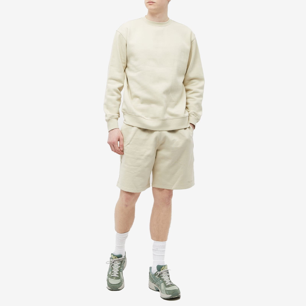 Taikan Men's Plain Heavyweight Crew Sweat in Cream