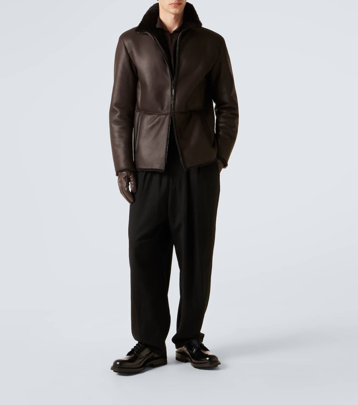 Giorgio Armani Shearling-lined leather jacket