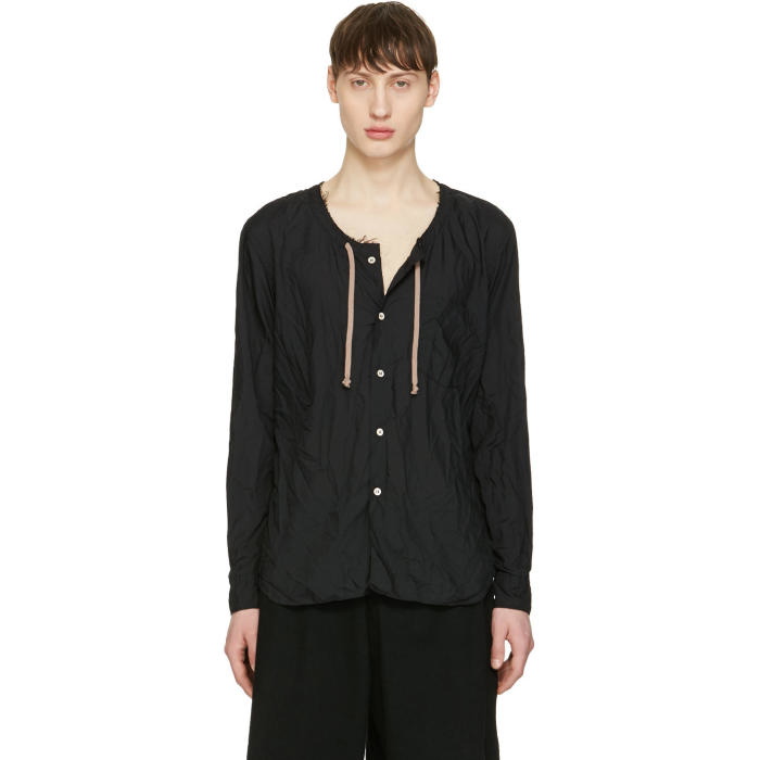 Photo: Comme des GarÃ§ons Homme Plus Black Drawstring Shirt