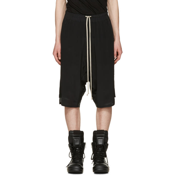 Rick Owens Black Basket Swinger Shorts Rick Owens