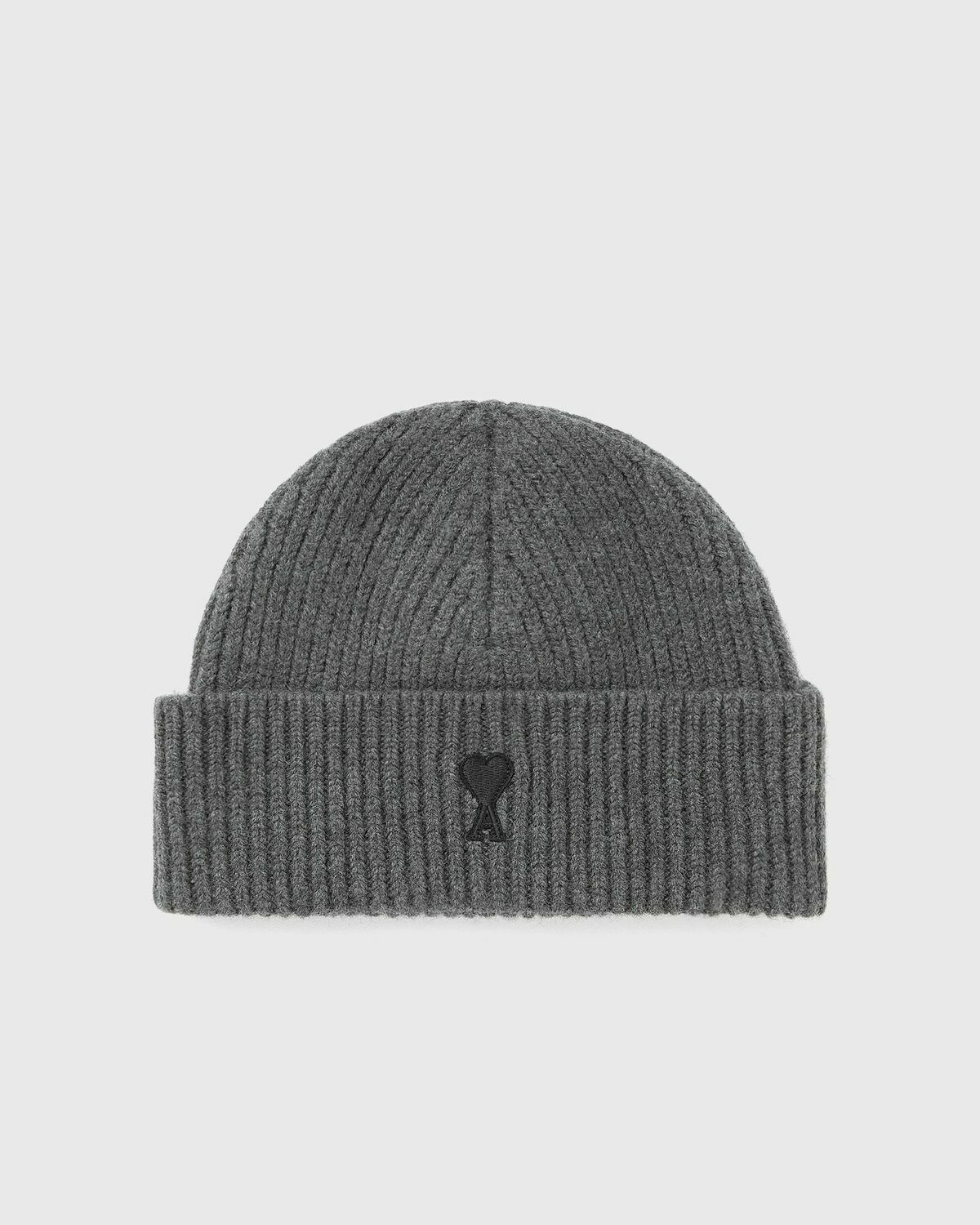 AMI Paris AMI DE COEUR BEANIE Grey Mens Beany