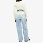 Palm Angels Women's Curved Logo Sweater in Off White