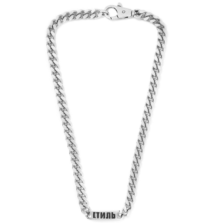 Photo: Heron Preston - Logo-Detailed Silver-Tone Chain Necklace - Silver