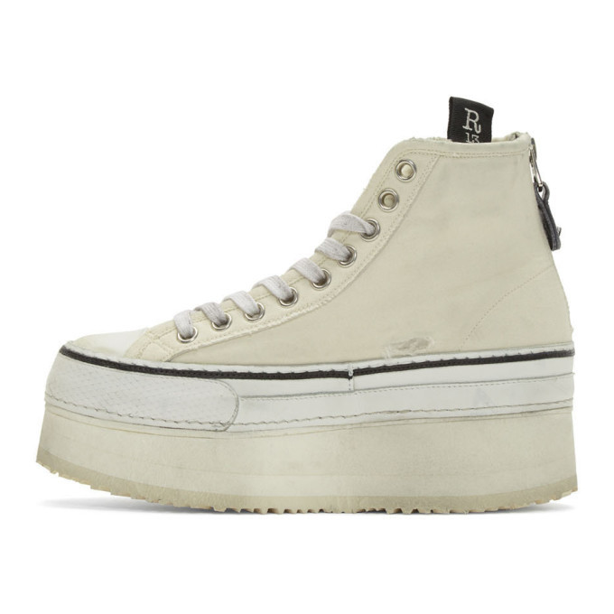 R13 Off White Platform High Top Sneakers R13