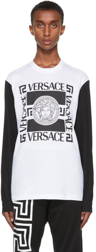 Photo: Versace White & Black Medusa Long Sleeve T-Shirt