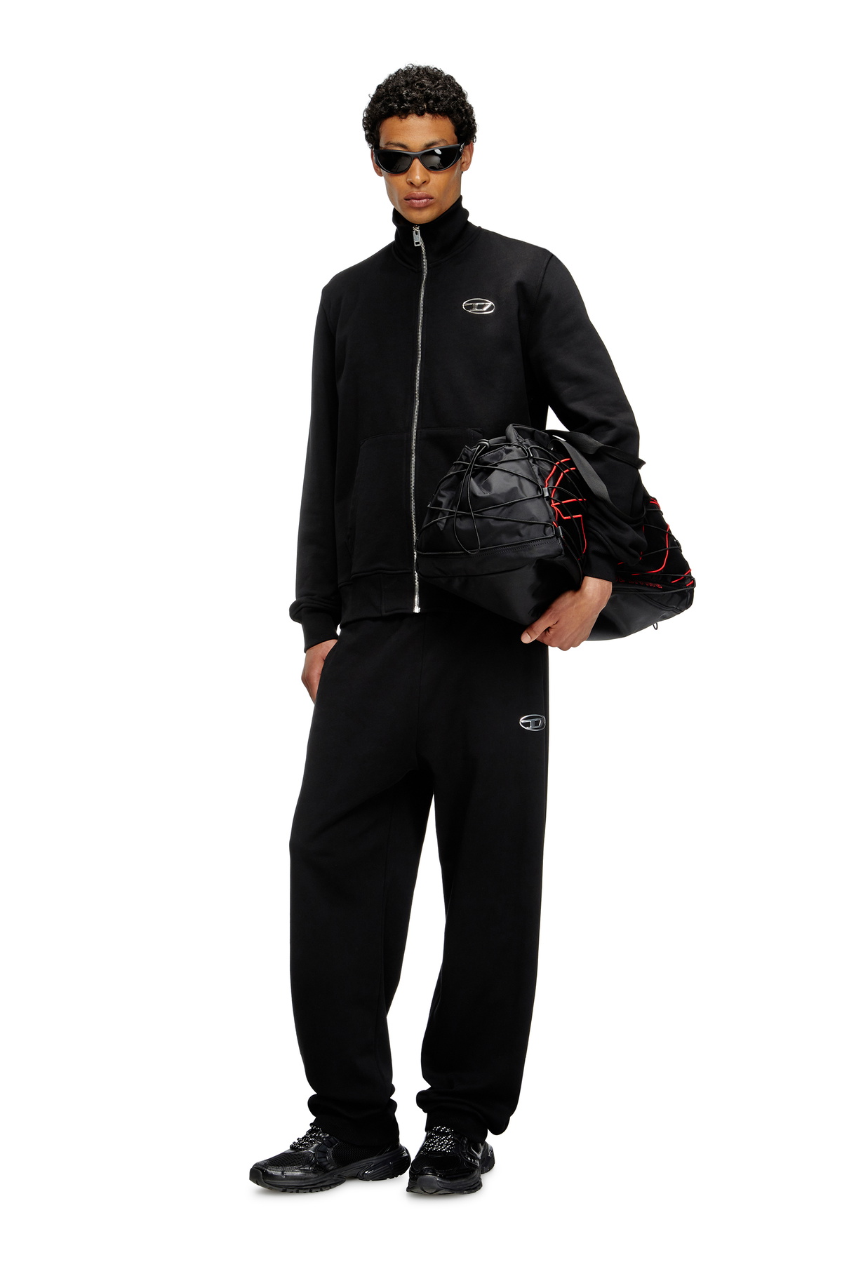 Diesel Tech-D-Nylon duffle bag with Oval D embroidery - Travel Bags - Unisex - Black