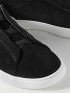 Zegna - Triple Stitch Suede Sneakers - Black