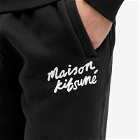 Maison Kitsuné Men's Handwriting Comfort Sweat Pants in Black/White