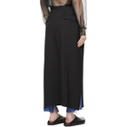 Sulvam Black Layered Skirt Trousers