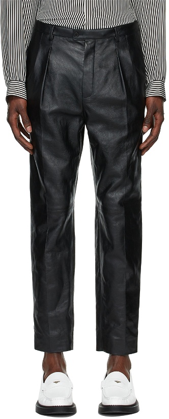 Photo: Saint Laurent Black Leather Pants