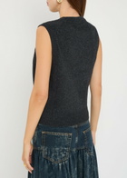Ganni Floral-intarsia Wool-blend Vest Black