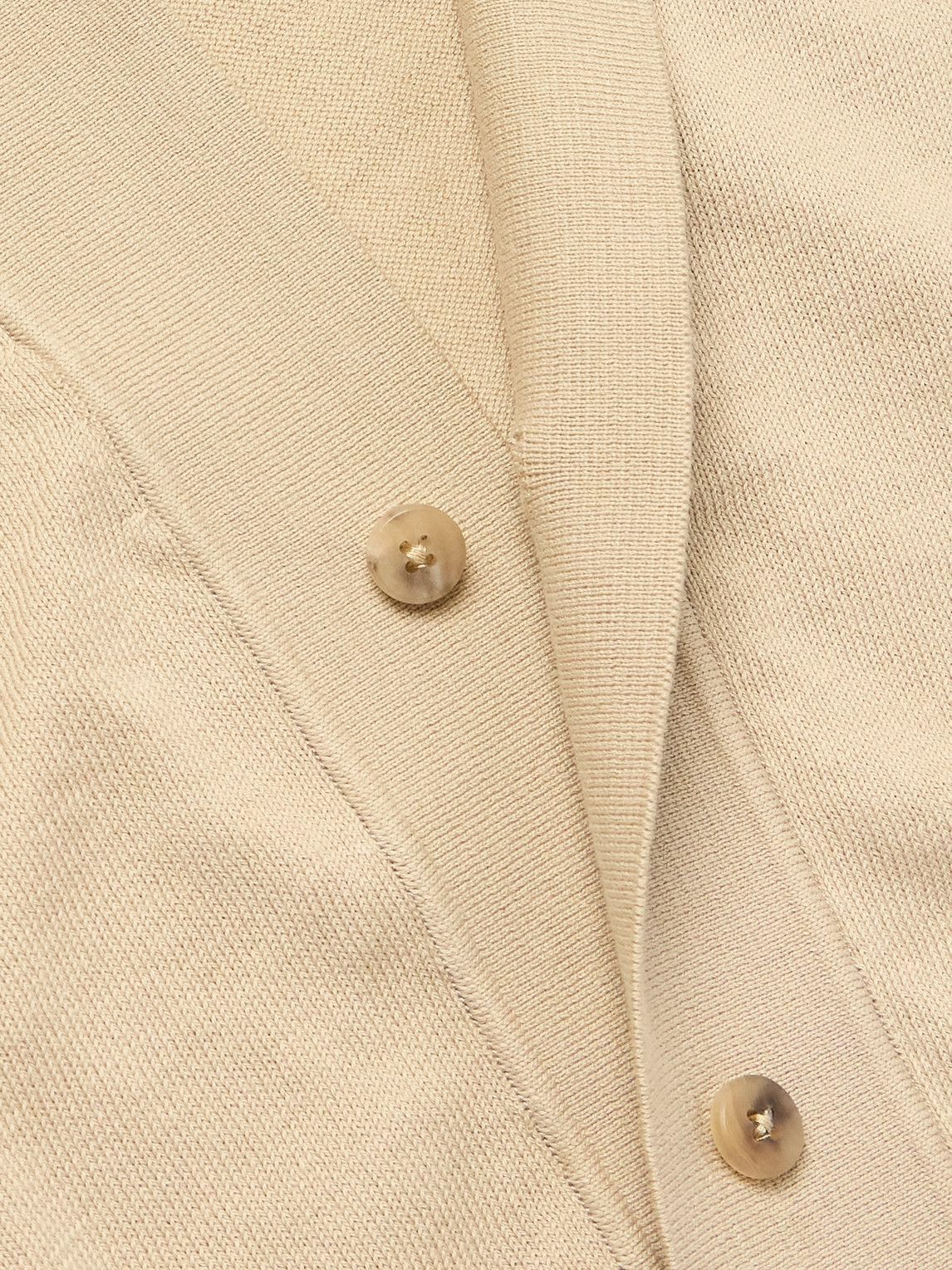 De Bonne Facture - Pointelle-Knit Cotton Cardigan - Neutrals