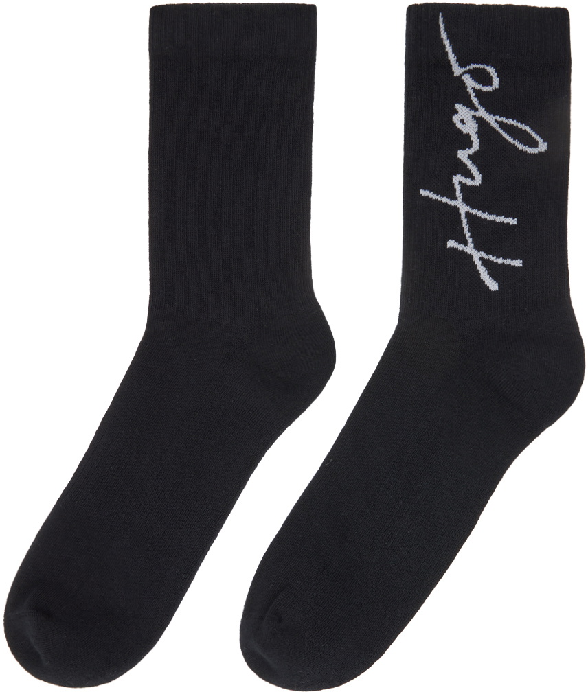 HUGO Intarsia-knit-logo Two-pack Socks in Black for Men