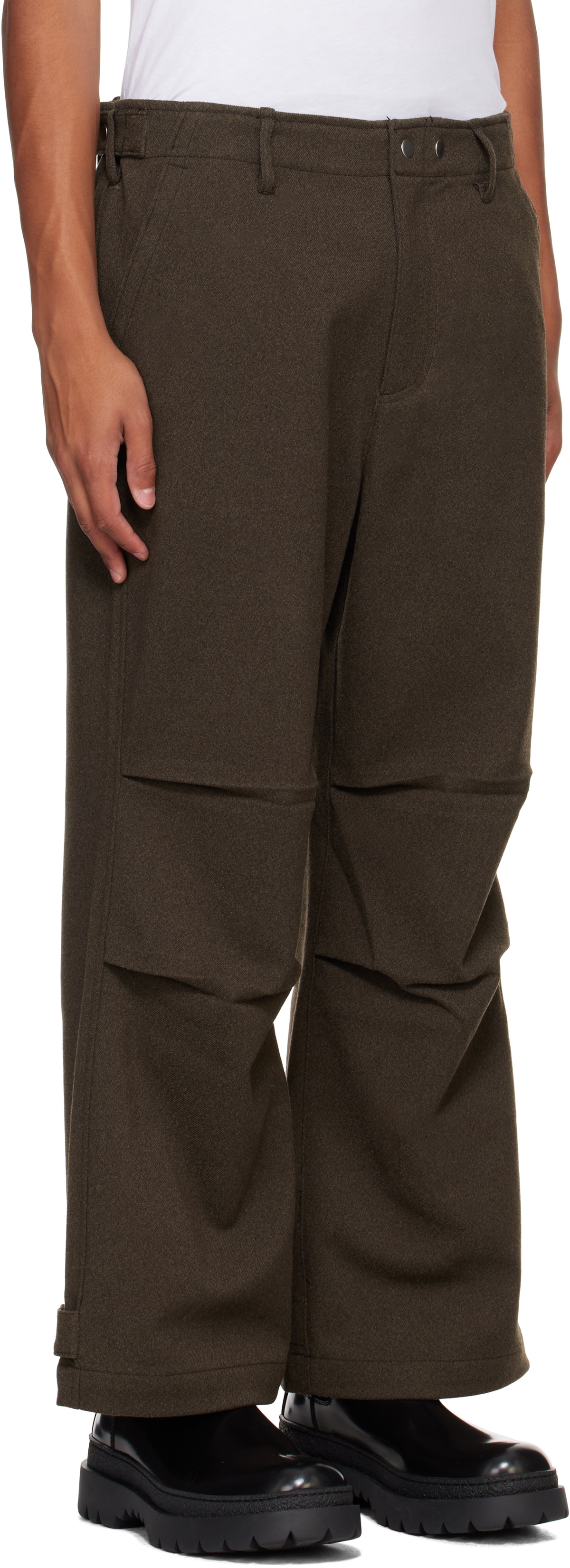 Karmuel Young Brown Biker Trousers