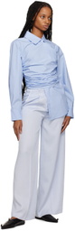 Elleme Blue Draped Blouse