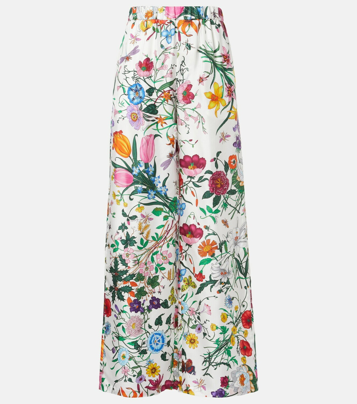 Gucci Gucci Flora silk twill palazzo pants