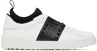 Valentino Garavani White & Black Rockstud Untitled Sneakers