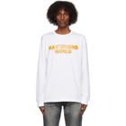 mastermind WORLD White Drip Logo Long Sleeve T-Shirt