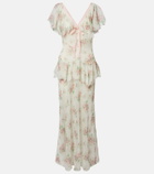 Dôen Amelisse floral silk georgette maxi dress