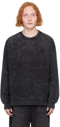 Juun.J Black Garment-Dyed Long Sleeve T-Shirt