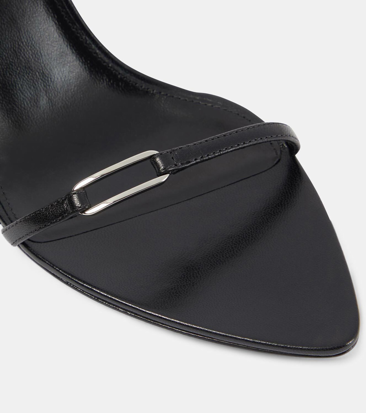 【関税込み】Saint Laurent Sandals Lee 75 polished leather sandals in black - Saint Laurent