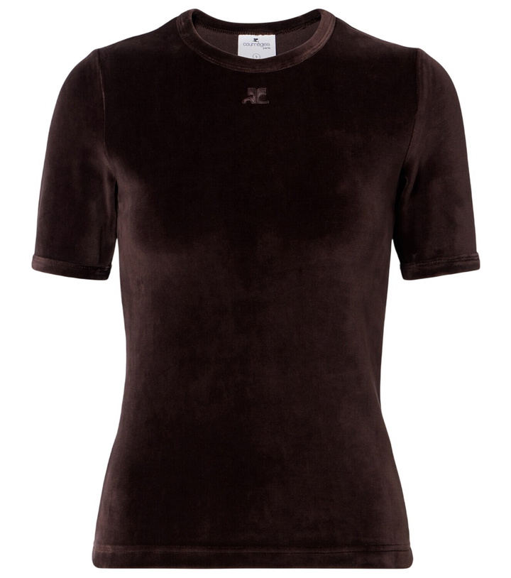 Photo: Courrèges Cotton-blend velvet T-shirt