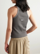 Acne Studios - Logo-Appliquéd Waffle-Knit Cotton-Jersey Tank Top - Gray