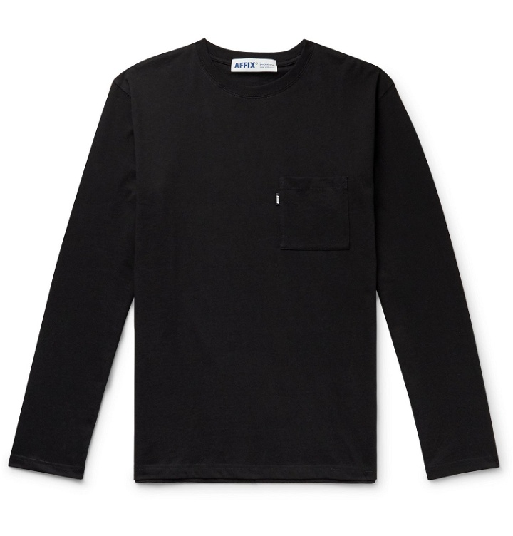 Photo: AFFIX - Printed Cotton-Jersey T-Shirt - Black