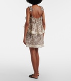 The Attico Leopard-print ruffled cotton minidress