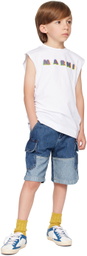 Marni Kids Blue Two-Tone Denim Shorts