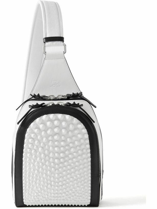 Photo: Christian Louboutin - Loubifunk Spiked Rubber-Trimmed Leather Sling Backpack