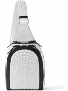 Christian Louboutin - Loubifunk Spiked Rubber-Trimmed Leather Sling Backpack