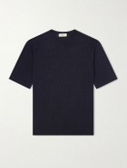 PIACENZA 1733 - Silk and Linen-Blend T-Shirt - Blue
