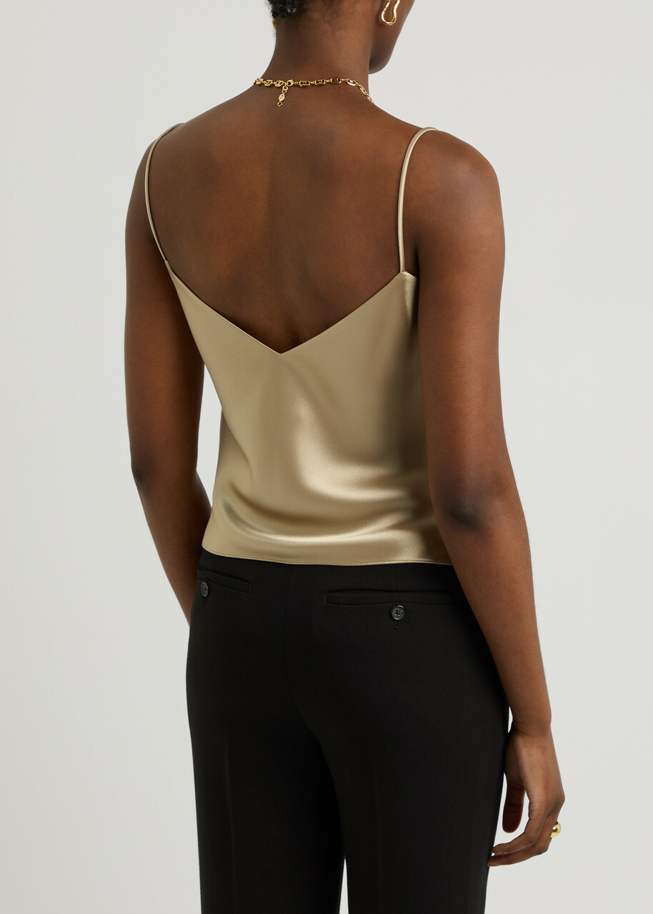Galvan Ischia Satin Camisole top Sand