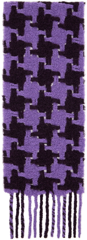 Photo: Acne Studios Purple & Burgundy Houndstooth Scarf