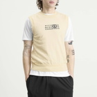MM6 Maison Margiela Men's Numbers Logo Distressed Knitted Vest in Off White