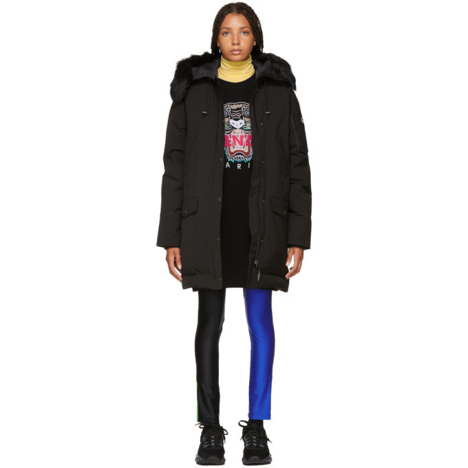 Kenzo Black Waterproof Parka Raincoat Kenzo