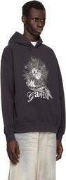 GANNI Black Isoli Heart Oversized Hoodie