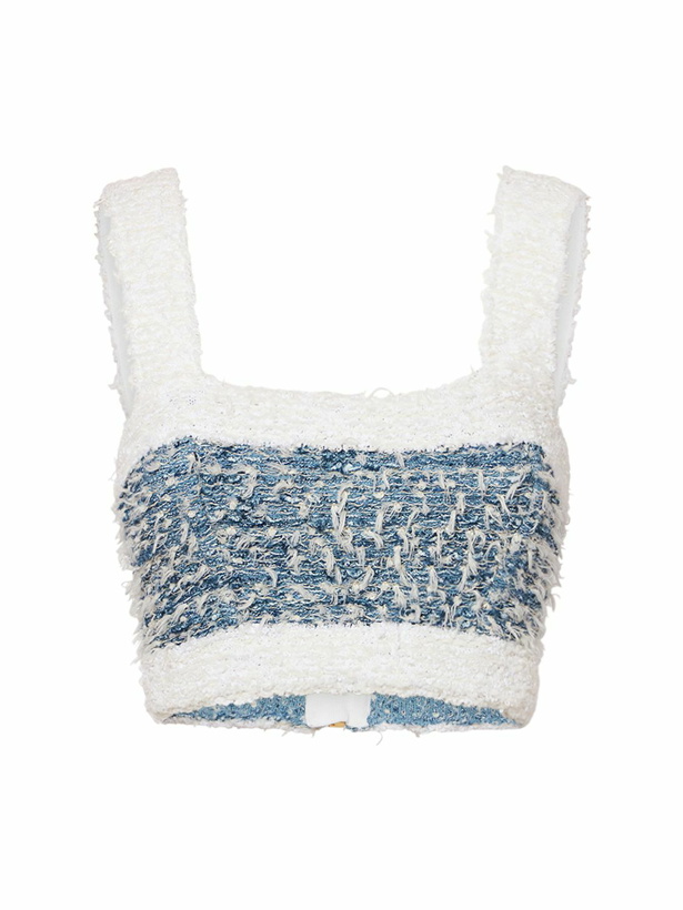 Photo: BALMAIN - Viscose Blend Tweed Bra Top