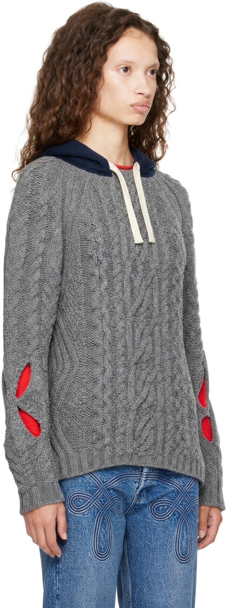 Stefan Cooke Gray Cable Hoodie