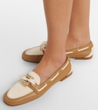 Roger Vivier Embellished leather boat shoes