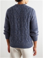 Inis Meáin - Aran Cable-Knit Cashmere Sweater - Blue