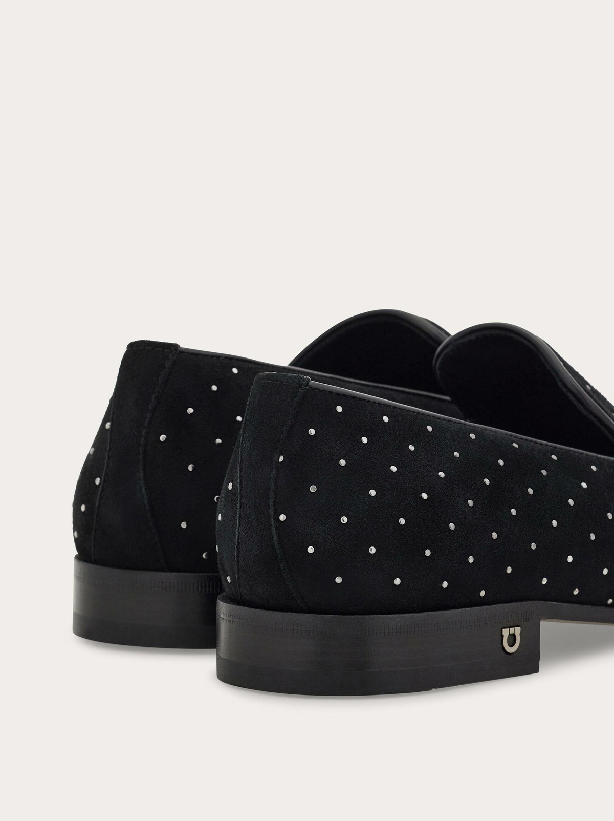 Ferragamo Mens Micro-stud loafer in Black