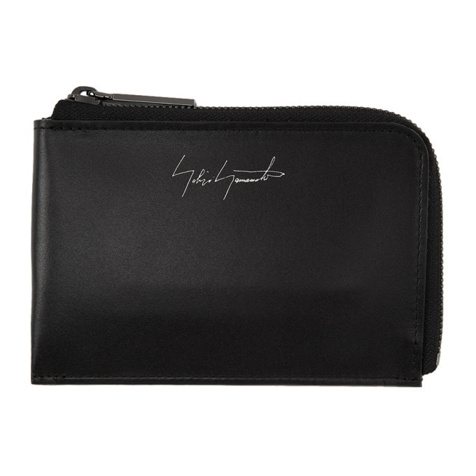 Photo: Yohji Yamamoto Black Logo Zip Wallet