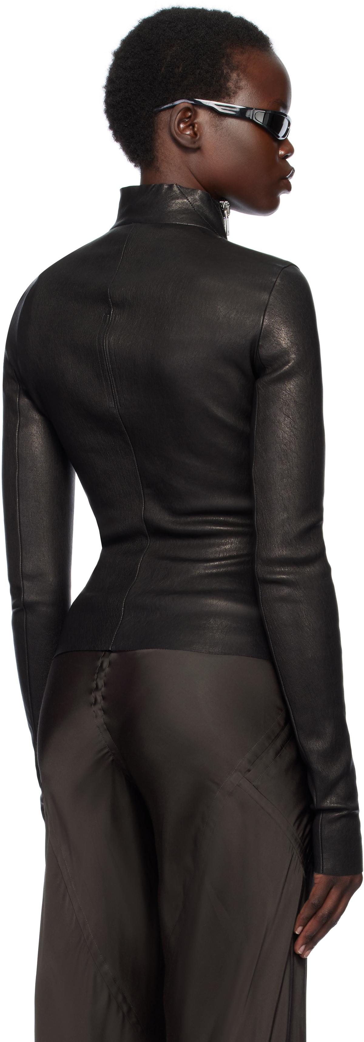 Rick Owens Black Hollywood Gary Leather Jacket