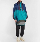 Balenciaga - Colour-Block Ripstop Hooded Half-Zip Jacket - Men - Turquoise